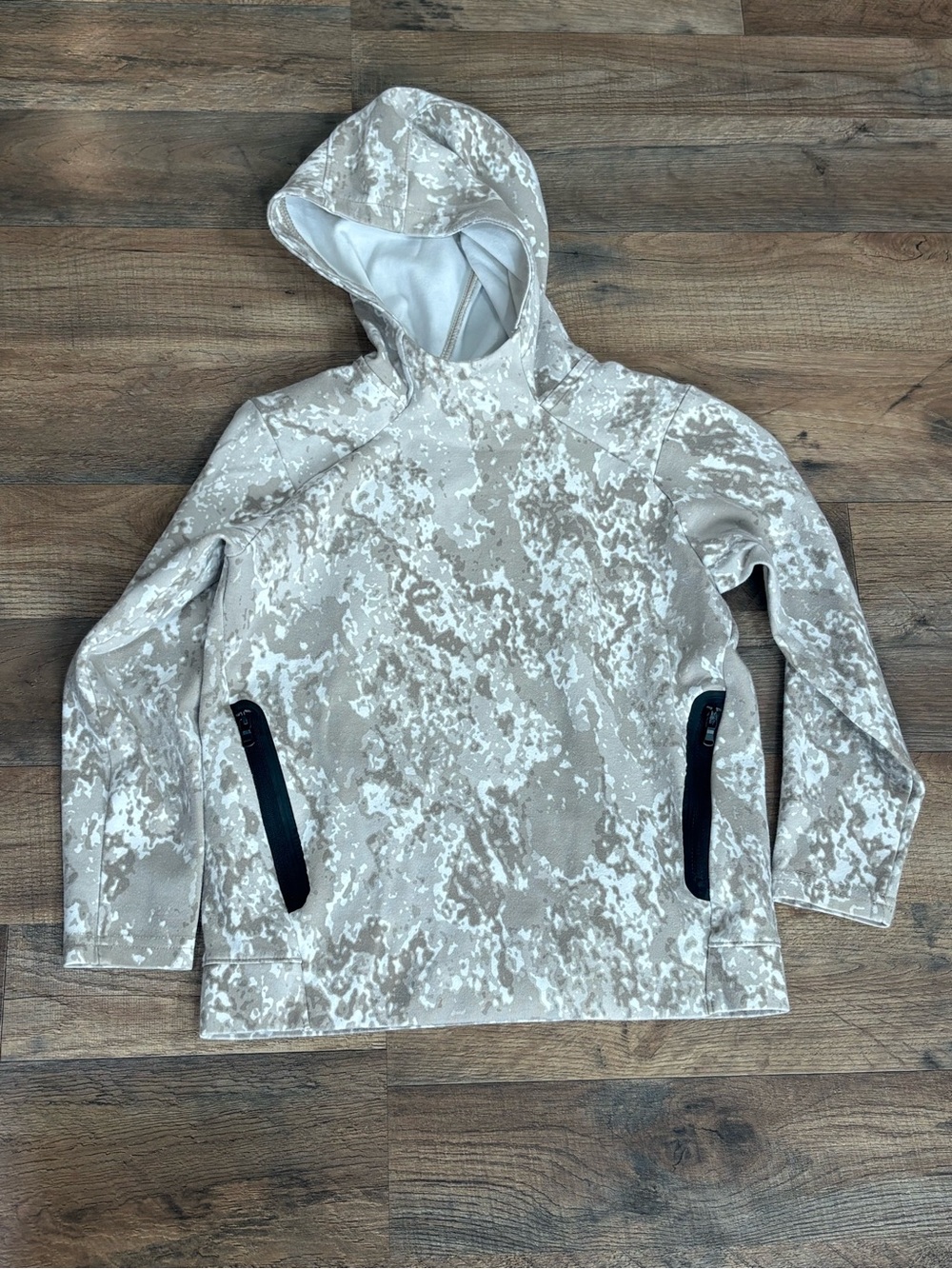 Old Navy Kids Beige Camo Hooded Pullover Sweatshirt